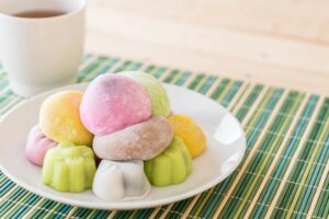 mange farver Japansk Mochi Ris Kage