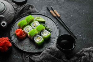 Grøn Wasabi Tobiko Maki Sushi