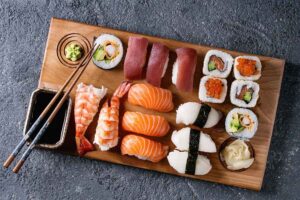 Hjemmelavet Sushi Nigiri Og Ruller